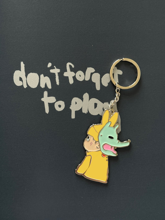 “The Face I Put On” Polished metal keychain