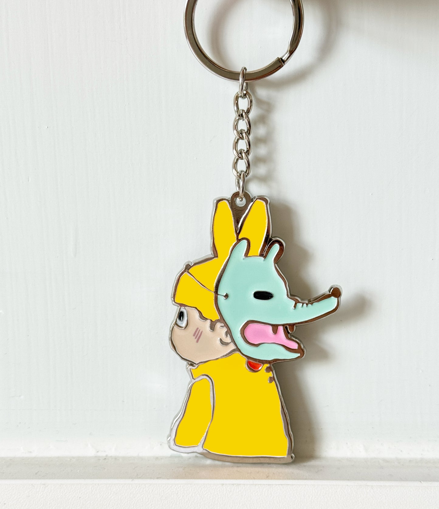 “The Face I Put On” Polished metal keychain